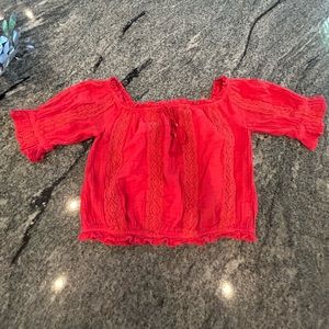 red off the shoulder top american eagle medium
